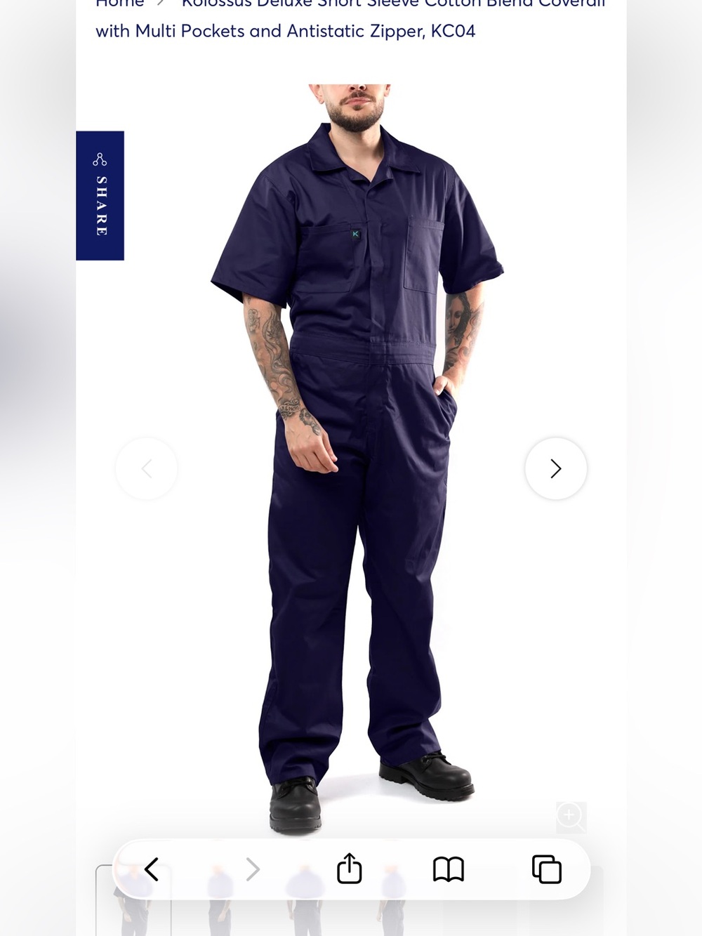 Kolossus Deluxe Short Sleeve Cotton Blend Coverall